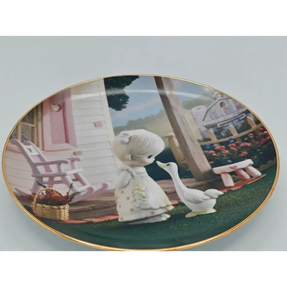 Precious Moments Make A Joyful Noise Enesco Plate Figurine Hamilton Girl 1993